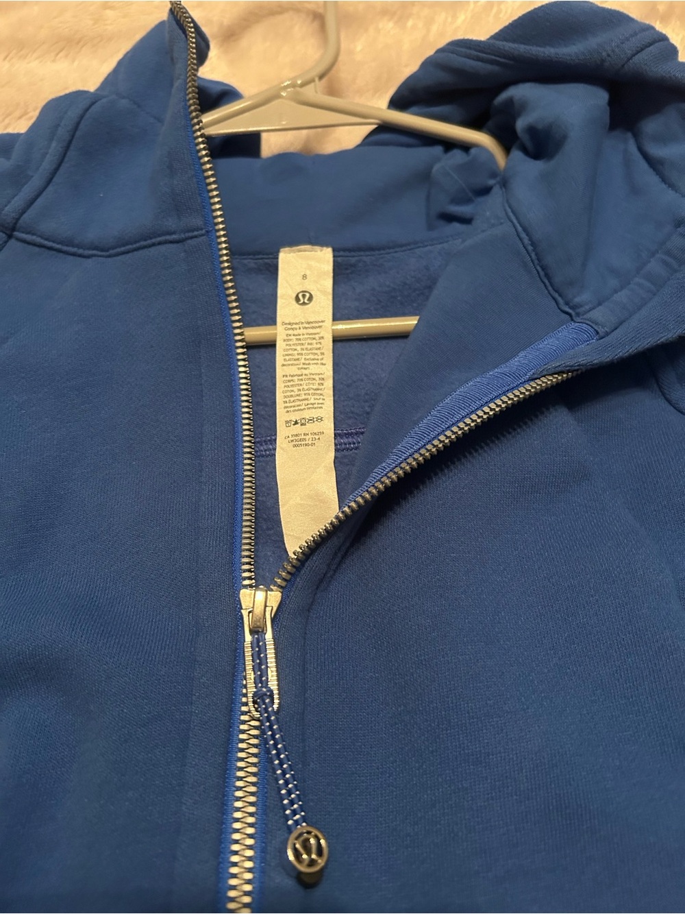 Lululemon Cropped full zip scuba hoodie blazer blue size 8 - Picture 11 of 13